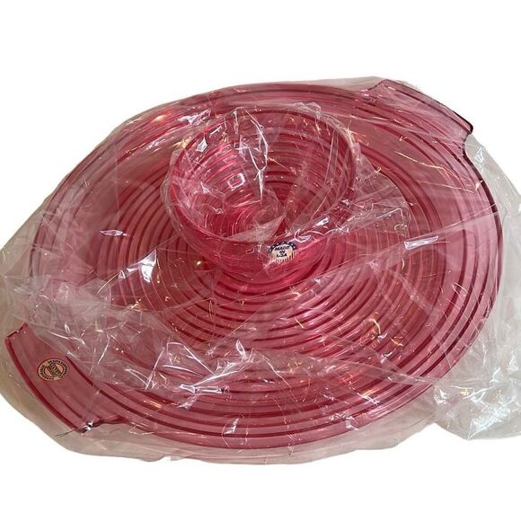 Vintage Majestic Images Chip & Dip Set Pink Lucite New - Picture 6 of 13
